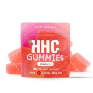 HHC Gummies 25mg – Strawberry – 4 stuks