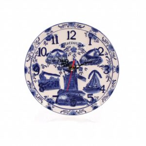 Delftsblauw embossed klok bord 20 cm Holland
