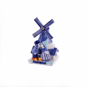Molen met kuspaar delftsblauw Holland 10 cm