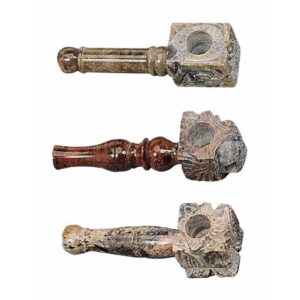 Carved Stone Toker Pipe 9 cm