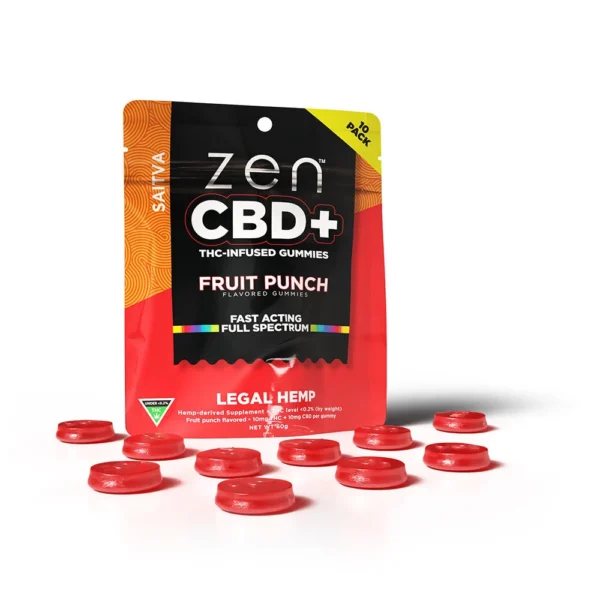 Zen CBD+THC infused sativa gummies – Fruit Punch 10st