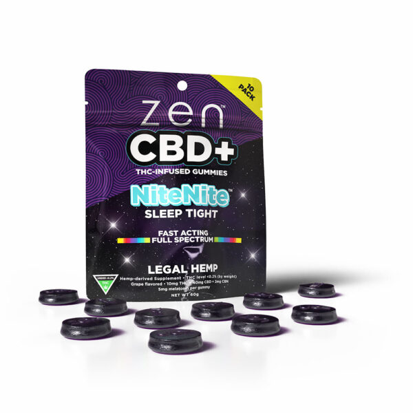 Zen CBD+THC infused NiteNite Sleep Tight Gummies -Grape 10st